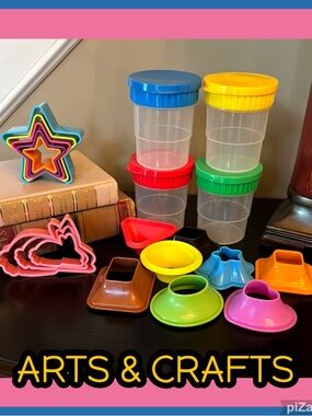 ⭐️ KIDS - MELISSA & DOUG PAINT STORAGE CONTAINERS, PLAYDOH SHAPE CUTTERS